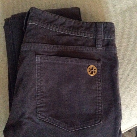 Tory Burch Pants - Tory Burch Grey Corduroy Super Skinny Jean